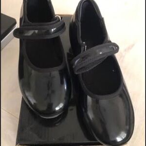 Toddler Tap Shoes Size 1.5A Linodes Black Patent Used 1X Like New